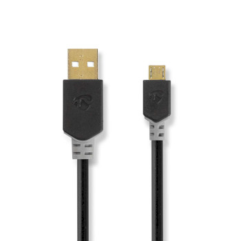 CCBW60500AT10 Usb-kabel | usb 2.0 | usb-a male | usb micro-b male | 480 mbps | verguld | 1.00 m | rond | pvc | ant