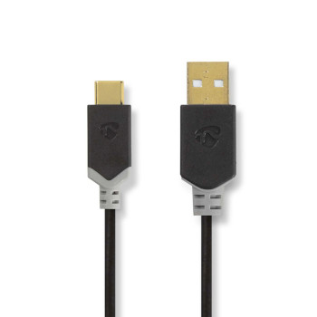 CCBW60600AT10 Usb-kabel | usb 2.0 | usb-a male | usb-c™ male | 60 w | 480 mbps | verguld | 1.00 m | rond | p