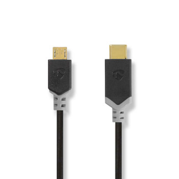 CCBW60750AT10 Usb-kabel | usb 2.0 | usb-c™ male | usb micro-b male | 60 w | 480 mbps | verguld | 1.00 m | ro