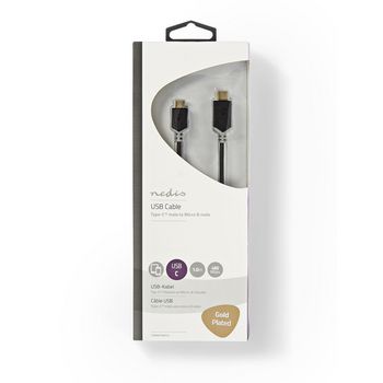 CCBW60750AT10 Usb-kabel | usb 2.0 | usb-c™ male | usb micro-b male | 60 w | 480 mbps | verguld | 1.00 m | ro Verpakking foto