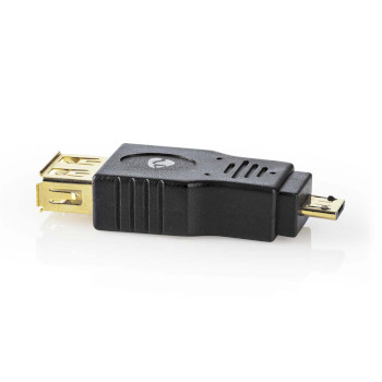 CCBW60901AT Usb micro-b adapter | usb 2.0 | usb micro-b male | usb-a female | 480 mbps | verguld | pvc | antraci Product foto