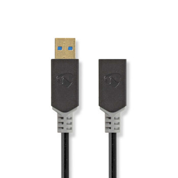 CCBW61010AT20 Usb-kabel | usb 3.2 gen 1 | usb-a male | usb-a female | 5 gbps | verguld | 2.00 m | rond | pvc | ant