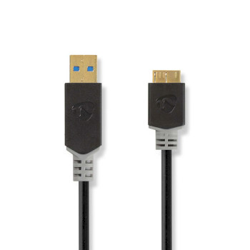 CCBW61500AT20 Usb-kabel | usb 3.2 gen 1 | usb-a male | usb micro-b male | 5 gbps | verguld | 2.00 m | rond | pvc |