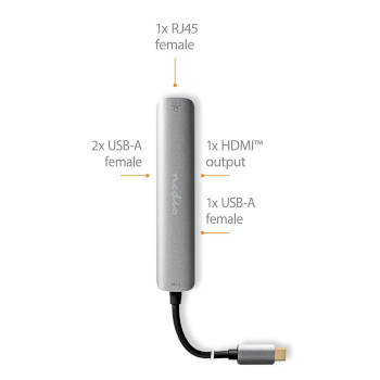 CCBW64210AT02 Usb multi-port adapter | 5-in-1 | usb 3.2 gen 1 | usb-c™ male | hdmi™ output / rj45 fema Product foto