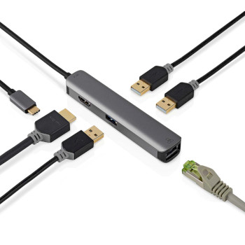 CCBW64210AT02 Usb multi-port adapter | 5-in-1 | usb 3.2 gen 1 | usb-c™ male | hdmi™ output / rj45 fema Product foto
