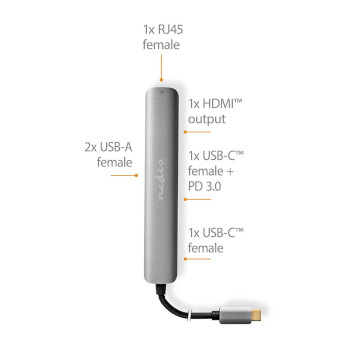 CCBW64230AT02 Usb multi-port adapter | usb 3.2 gen 1 | usb-c™ male | hdmi™ output / rj45 female / 2x u Product foto