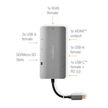 CCBW64240AT02 Usb multi-port adapter | usb 3.2 gen 1 | usb-c™ male | hdmi™ output / micro sd / rj45 fe Product foto