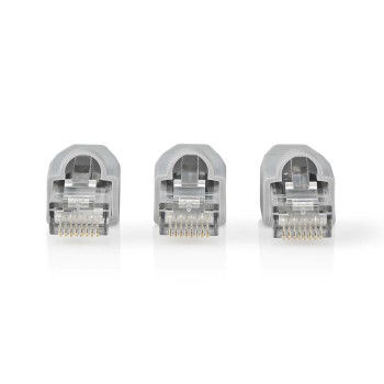 CCBW89355GY Rj45-connector | male | solid utp cat6 | recht | verguld | 10 stuks | pvc | grijs | doos Product foto