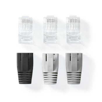 CCBW89360GY Rj45-connector | rj45 pass through | stevig/gesnoerd utp cat6 | recht | verguld | 10 stuks | pvc | g Product foto