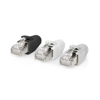 CCBW89380GY Rj45-connector | rj45 pass through | stevig/gesnoerd ftp cat6a | recht | verguld | 10 stuks | pvc |  Product foto