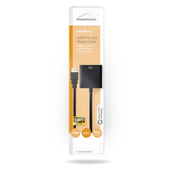 CCGB34900BK02 Hdmi™-adapter | hdmi™ connector | vga female 15p / 3,5 mm female | vernikkeld | recht |  Verpakking foto