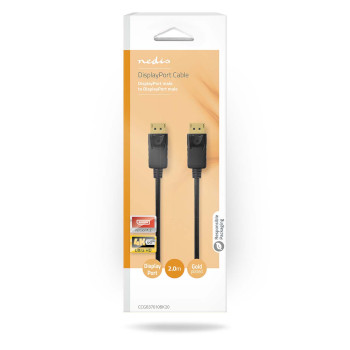 CCGB37010BK20 Displayport-kabel | displayport male | displayport male | 4k@60hz | verguld | 2.00 m | rond | pvc |   foto
