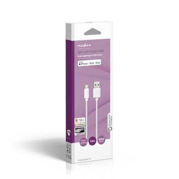 CCGB39300WT10 Lightning kabel | usb 2.0 | apple lightning 8-pins | usb-a male | 480 mbps | vernikkeld | 1.00 m | r Verpakking foto