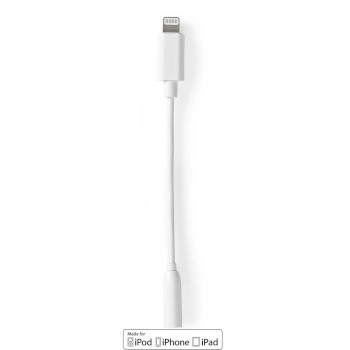 CCGB39950WT01 Lightning-adapter | apple lightning 8-pins | 3,5 mm female | vernikkeld | 0.10 m | rond | pvc Product foto