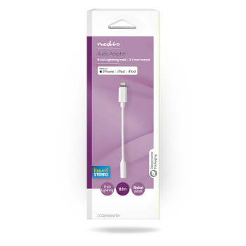 CCGB39950WT01 Lightning-adapter | apple lightning 8-pins | 3,5 mm female | vernikkeld | 0.10 m | rond | pvc  foto