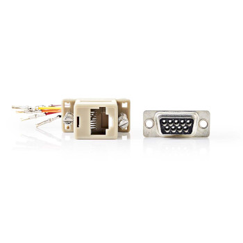 CCGB52820IV Seriële adapter | adapter | d-sub 9-pins female | rj45 female | vernikkeld | ivoor | doos Product foto