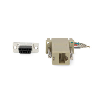 CCGB52820IV Seriële adapter | adapter | d-sub 9-pins female | rj45 female | vernikkeld | ivoor | doos Product foto