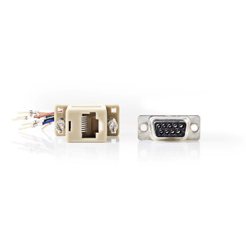 CCGB52821IV Seriële adapter | adapter | d-sub 9-pins male | rj45 female | vernikkeld | ivoor | doos Product foto