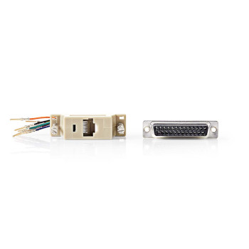 CCGB52822IV Seriële adapter | adapter | d-sub 25-pins female | rj45 female | vernikkeld | ivoor | doos Product foto