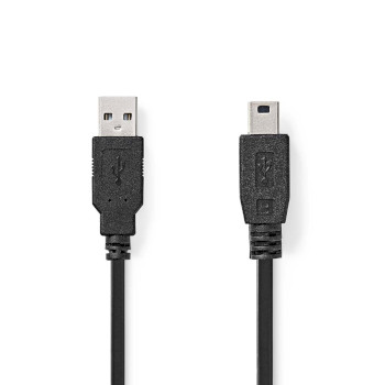 CCGB60300BK20 Usb-kabel | usb 2.0 | usb-a male | usb mini-b 5-pins male | 480 mbps | vernikkeld | 2.00 m | rond |  Product foto