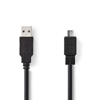 CCGB60500BK10 Usb-kabel | usb 2.0 | usb-a male | usb micro-b male | 480 mbps | vernikkeld | 1.00 m | rond | pvc |  Product foto