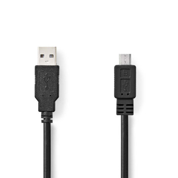 CCGB60500BK20 Usb-kabel | usb 2.0 | usb-a male | usb micro-b male | 480 mbps | vernikkeld | 2.00 m | rond | pvc | 