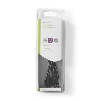 CCGB60510BK20 Usb-kabel | usb 2.0 | usb-a male | usb micro-b male omkeerbaar | 480 mbps | vernikkeld | 2.00 m | ro  foto