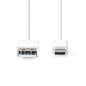 CCGB60600WT20 Usb-kabel | usb 2.0 | usb-a male | usb-c™ male | 60 w | 480 mbps | vernikkeld | 2.00 m | rond  Product foto