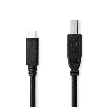 CCGB60650BK20 Usb-kabel | usb 2.0 | usb-c™ male | usb-b male | 480 mbps | vernikkeld | 2.00 m | rond | pvc | Product foto