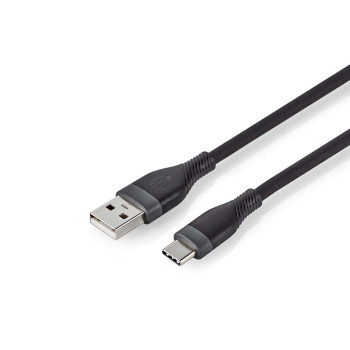 CCGB60800BK15 Usb-kabel | usb 2.0 | usb-a male | usb-c™ male | 15 w | 480 mbps | vernikkeld | 1.50 m | rond  Product foto