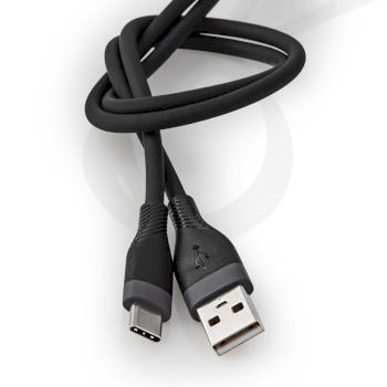 CCGB60800BK15 Usb-kabel | usb 2.0 | usb-a male | usb-c™ male | 15 w | 480 mbps | vernikkeld | 1.50 m | rond  Product foto