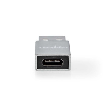 CCGB60925GY Usb-a adapter | usb 3.2 gen 1 | usb-a male | usb-c™ female | 5 gbps | rond | vernikkeld | zwar Product foto