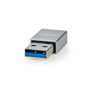 CCGB60925GY Usb-a adapter | usb 3.2 gen 1 | usb-a male | usb-c™ female | 5 gbps | rond | vernikkeld | zwar Product foto