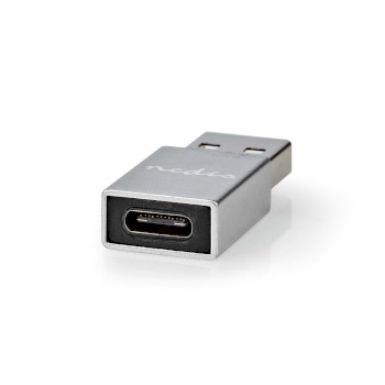 CCGB60925GY Usb-a adapter | usb 3.2 gen 1 | usb-a male | usb-c™ female | 5 gbps | rond | vernikkeld | zwar Product foto