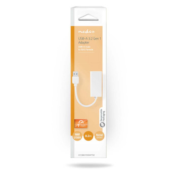 CCGB61950WT02 Usb-netwerkadapter | usb 3.2 gen 1 | 1 gbps | usb-a male | rj45 female | 0.20 m | rond | vernikkeld   foto