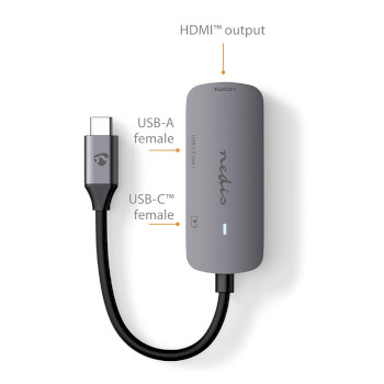 CCGB64230GY01 Usb multi-port adapter | 3-in-1 | usb 3.2 gen 1 | usb-c™ male | hdmi™ output / usb-a fem Product foto