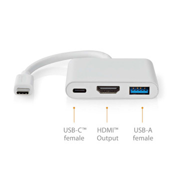 CCGB64770WT01 Usb multi-port adapter | 3-in-1 | usb 3.2 gen 1 | usb-c™ male | hdmi™ output / usb-a fem Product foto