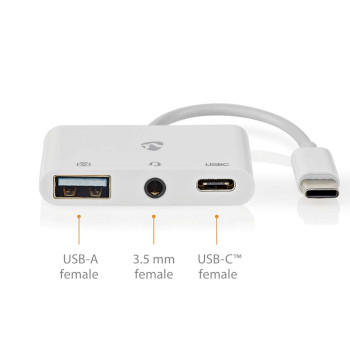 CCGB64790WT01 Usb multi-port adapter | usb 2.0 | usb-c™ male | usb-a female / usb-c™ female / 3,5 mm f Product foto
