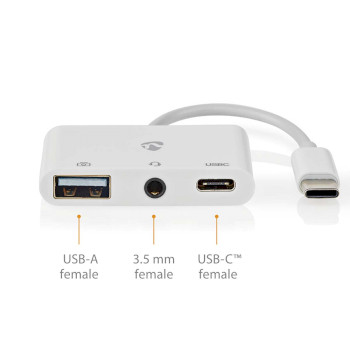 CCGB64790WT01 Usb multi-port adapter | 3-in-1 | usb 2.0 | usb-c™ male | usb-a female / usb-c™ female / Product foto