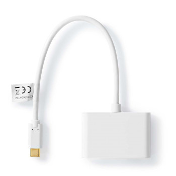 CCGB65960WT02 Usb multi-port adapter | 2-in-1 | usb 3.2 gen 1 | usb-c™ male | 2x usb-a | 1000 mbps | 0.20 m 