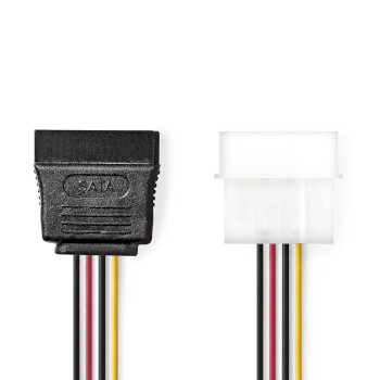 CCGB73500VA015 Interne voedingskabel | molex male | sata 15-pins female | verguld | 0.15 m | rond | pvc | multicolo