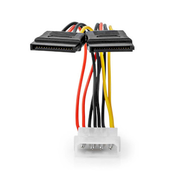 CCGB73520VA015 Interne voedingskabel | molex male | 2x sata 15-pins female | verguld | 0.15 m | rond | pvc | multic Product foto