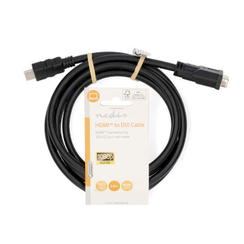 CCGL34800BK20 Hdmi™ kabel | hdmi™ connector | dvi-d 24+1-pins male | 1080p | vernikkeld | 2.00 m | rec  foto