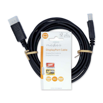 CCGL37010BK30 Displayport-kabel | displayport male | displayport male | 4k@60hz | vernikkeld | 3.00 m | rond | pvc  foto