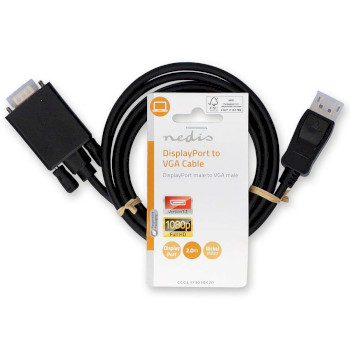 CCGL37301BK20 Vga-kabel | displayport male | vga male | vernikkeld | maximale resolutie: 1080p | 2.00 m | rond | p  foto