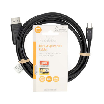 CCGL37400BK20 Mini displayport-kabel | displayport 1.2 | mini-displayport male | displayport male | 21.6 gbps | ve  foto