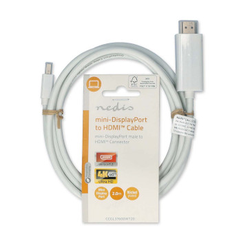 CCGL37600WT20 Mini displayport-kabel | displayport 1.2 | mini-displayport male | hdmi™ connector | 21.6 gbps  foto