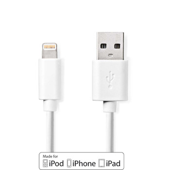 CCGL39300WT10 Lightning kabel | usb 2.0 | apple lightning 8-pins | usb-a male | 480 mbps | vernikkeld | 1.00 m | r Product foto