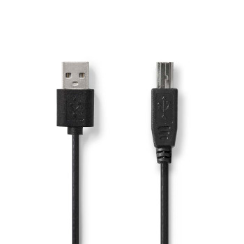 CCGL60101BK30 Usb-kabel | usb 2.0 | usb-a male | usb-b male | 480 mbps | vernikkeld | 3.00 m | rond | pvc | zwart 