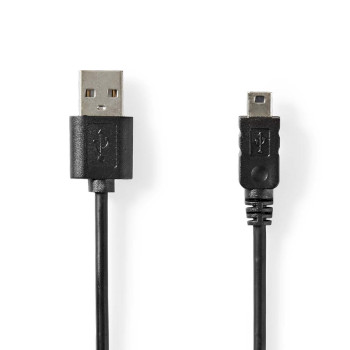 CCGL60301BK20 Usb-kabel | usb 2.0 | usb-a male | mini 5-pin male | 480 mbps | vernikkeld | 2.00 m | rond | pvc | z